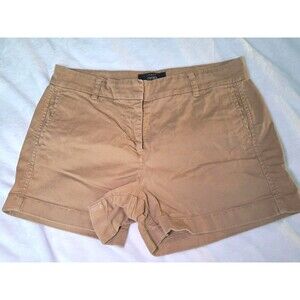 J.CREW 3.5" Classic Chino Shorts Brown Flat Front Pockets Size 4 Cotton Elastane